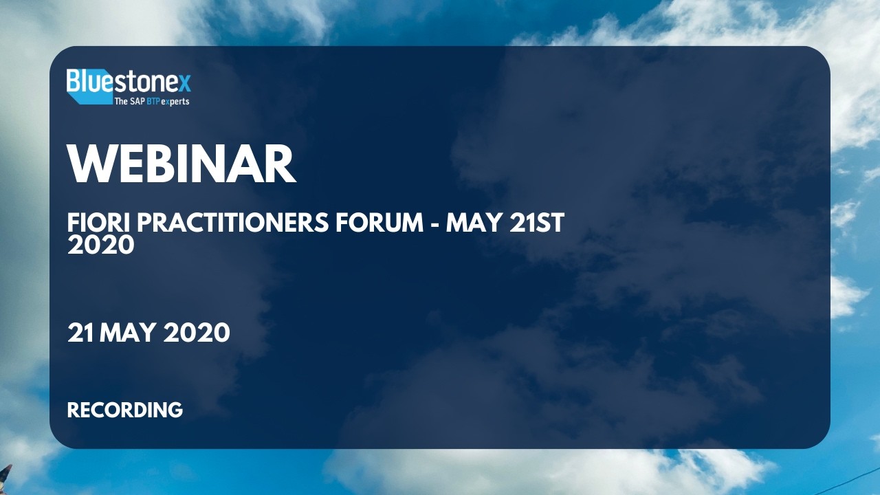 Fiori Practitioners Forum - May 21st 2020