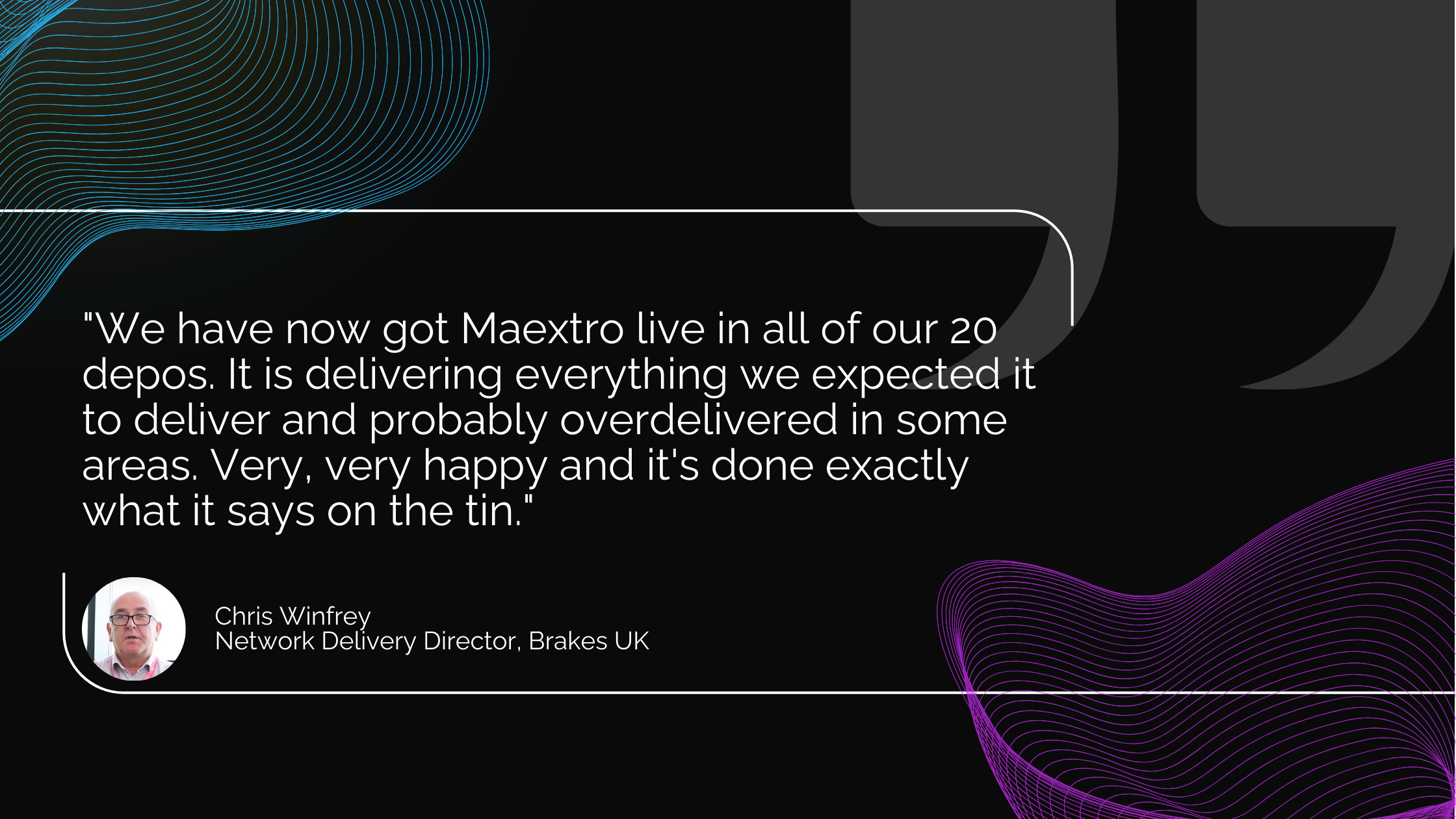 Brakes UK quote on Maextro